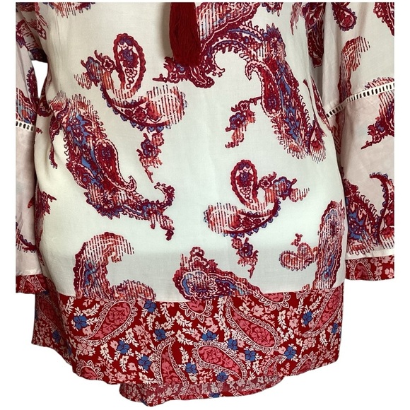 Plus Size, Cato Red and White Patterned Blouse, 3X - Picture 4 of 10